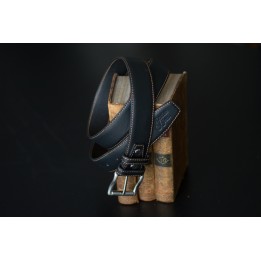 Ceinture Noire piquée camel