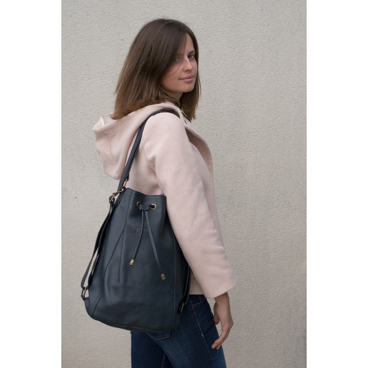 Victoire - Cuir bleu marine