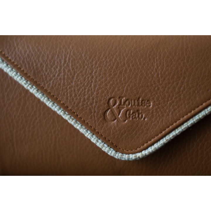 Wallet - Camel with off-white piping