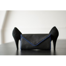 Portefeuille liseré bleu nuit