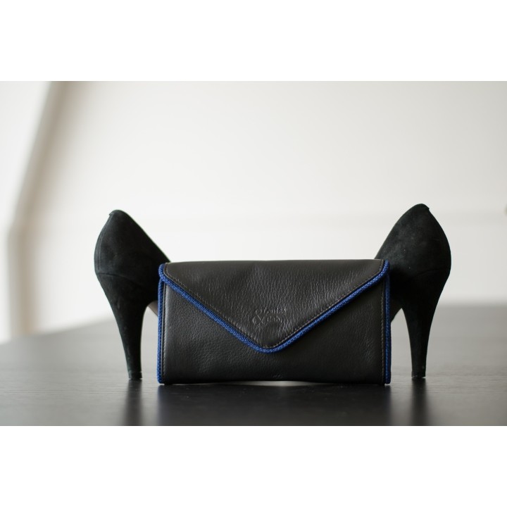 Wallet - Midnight blue piping