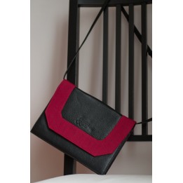 Sacoche noir et rose framboise