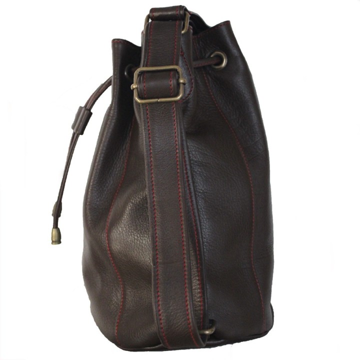 Naomi Small - Brown leather and red details