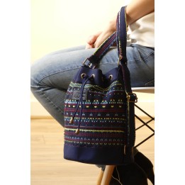 Clarisse - Blue ethnic fabric with yellow details